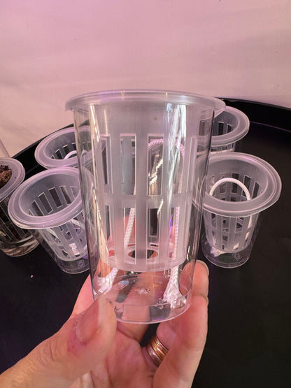 6pack clear double pot semi hydroponic net pots